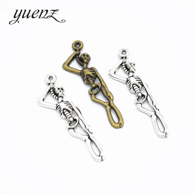 YuenZ 10 шт. Хэллоуин подарки подвески-черепа для jewelryl делая 42*12 мм F24