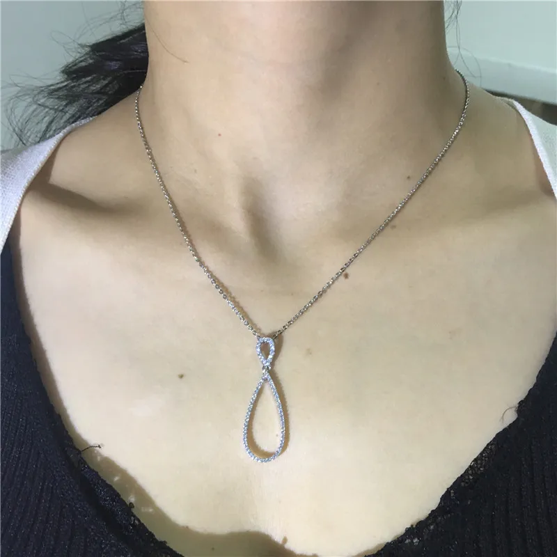 Элегантный поперечный кулон AAAAA Циркон cz серебро 925 пробы обручальные свадебные