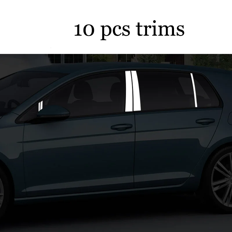 10 pcs trims Lsrtw2017 304 нержавеющая сталь окна автомобиля Планки для volkswagen golf mk7 2013 Гольф 7 - Название цвета: 10 pcs trims