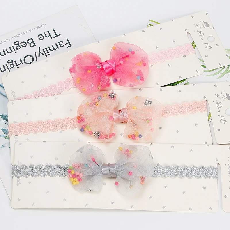 Shapu children bows DIY lace High elastic hair belt Headband babys cute Hair accessories kids girls headwear | Детская одежда и