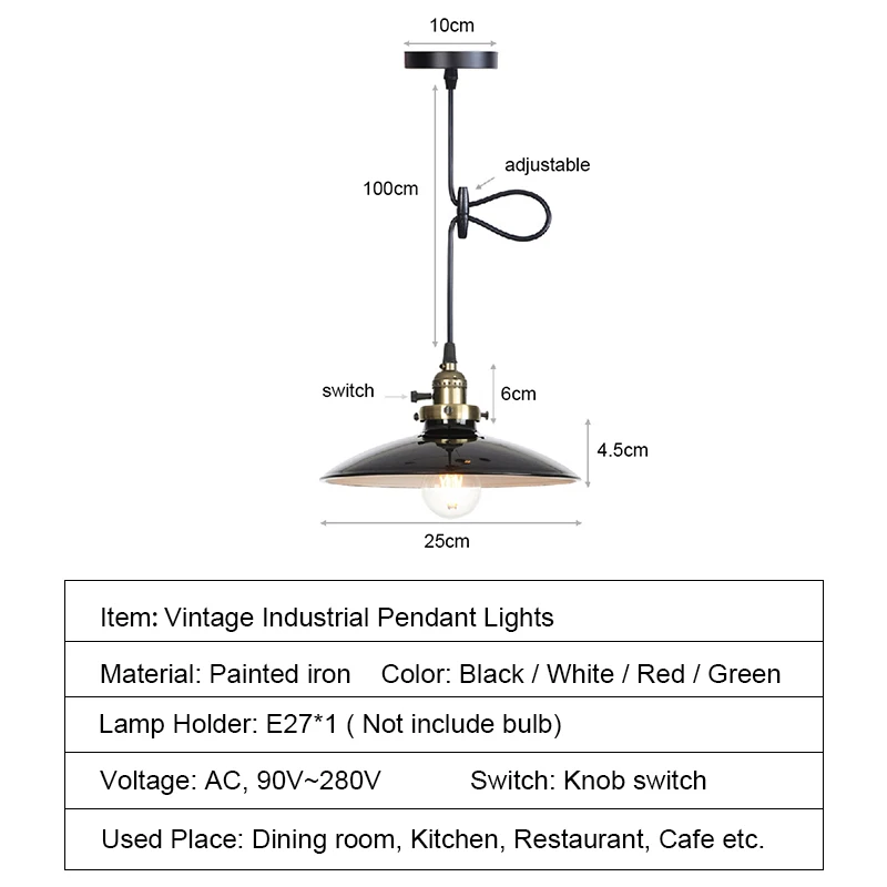 

Black Pendant Lights Led Pendant Lamp Kitchen Hanging Lamp Industrial Nordic Lamp Loft Retro Vintage Lamp Dining Cafe Bar Shop
