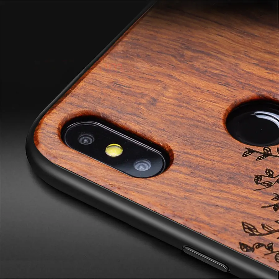 Уникальный чехол для Xiaomi Mi 8 оригинальная тонкая бамбуковая деревянная Задняя