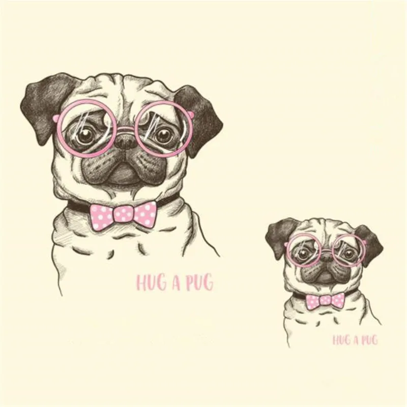 Утюжок на переноске патчи для одежды собака обнимает наклейки с изображением