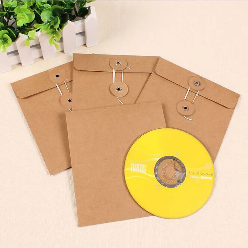 2 шт. крафт CD конверты пакеты для документов канцелярские подарочные карты диски