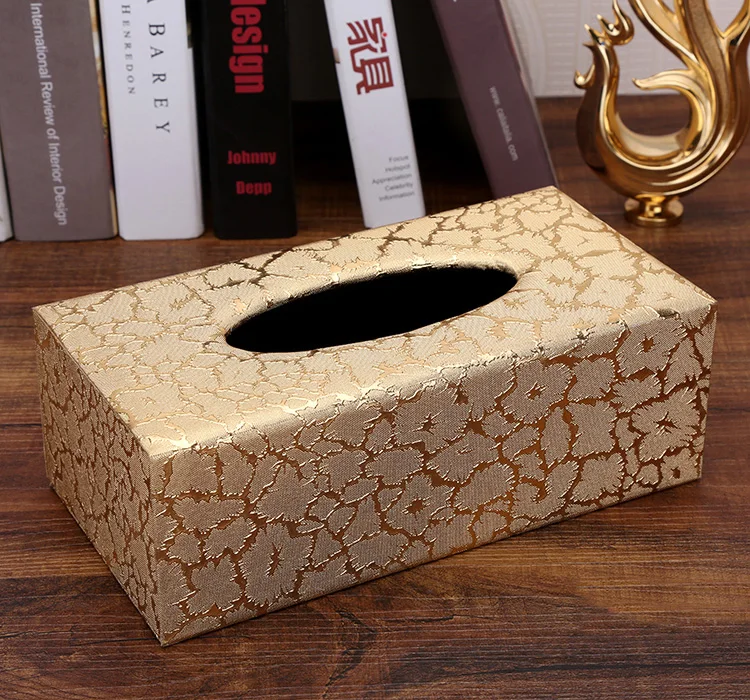 Прямоугольный съемный короб для салфеток из ПУ и дерева дома тканевый