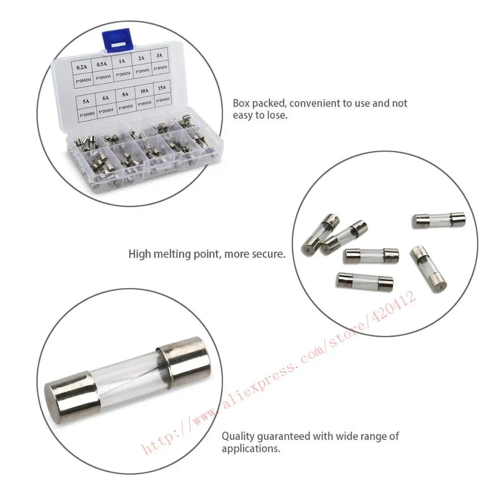 High quality for 100 Pcs/lot 250V 0.2A 5 x 20mm Quick Blow Glass Tube Fuses | Обустройство дома