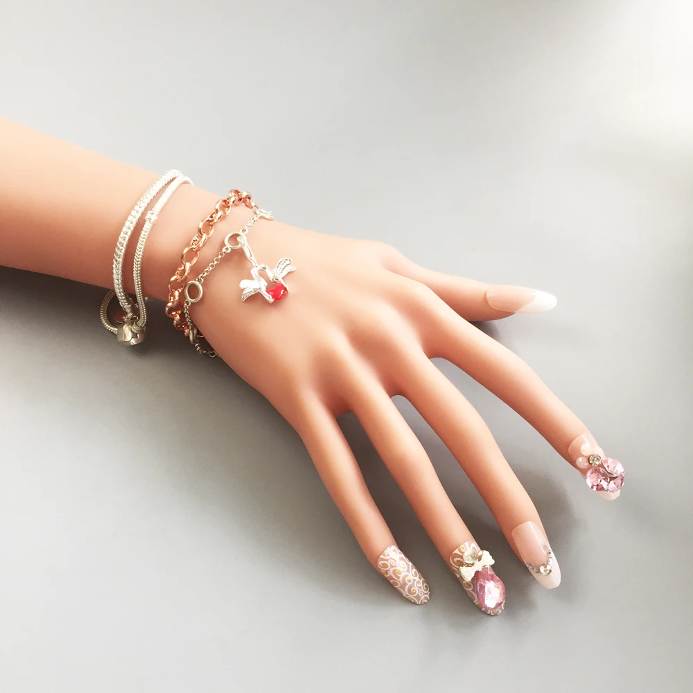 Подвеска в виде сердечек и птиц 2018 ювелирные изделия из стерлингового серебра 925