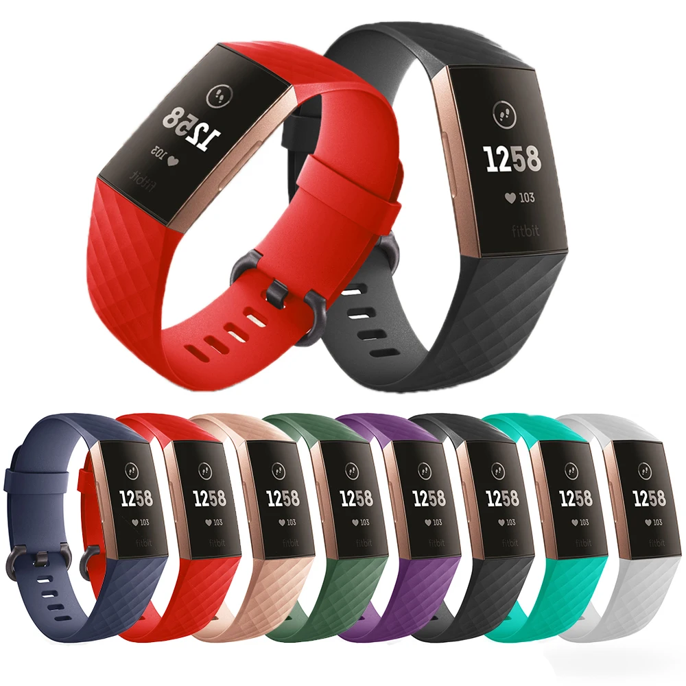 Прочный ремешок для часов Fitbit Charge 3 Fit Bit Charge3 силиконовый на запястье кожаный