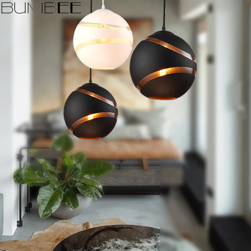 Postmodern Living Room Spherical Chandelier Restaurant Cafe Glass Hanglamp Creative Nordic Children's Room Lustres Pendentes