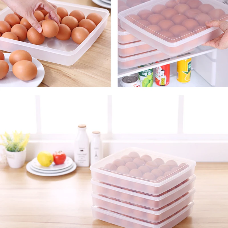Большой яйцо холодильник контейнер коробка для хранения с крышкой 25 сетки
