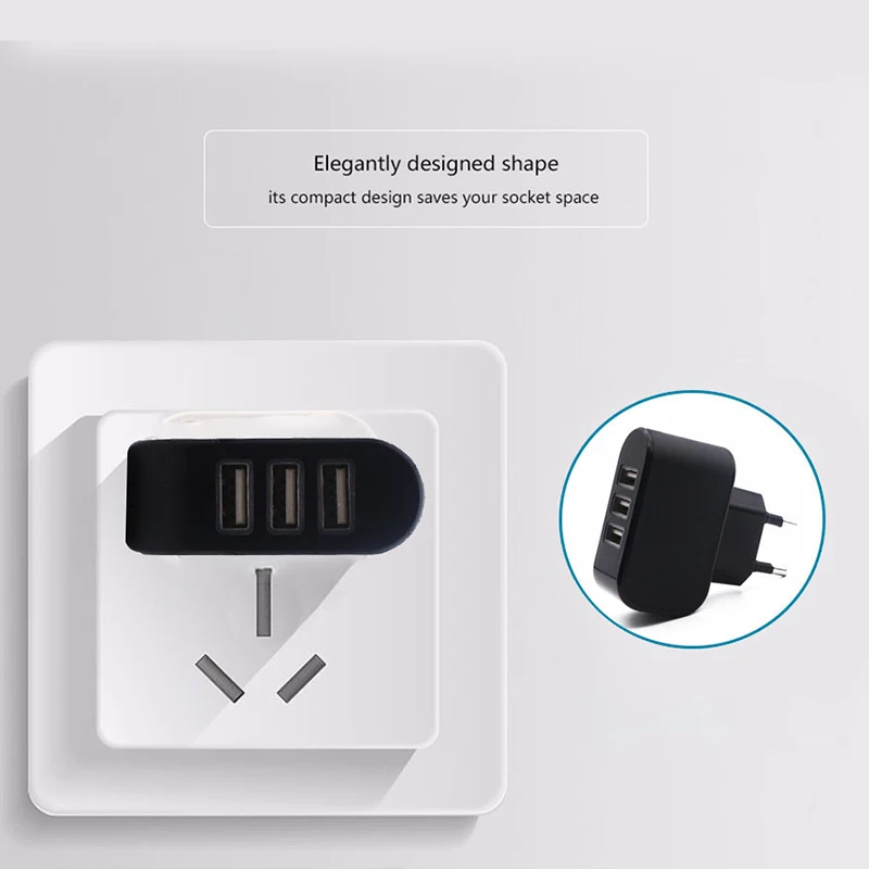 3 порта usb хаб 5 в 2 а IC Адаптер зарядного устройства стандарта ЕС/США 110 240 блок