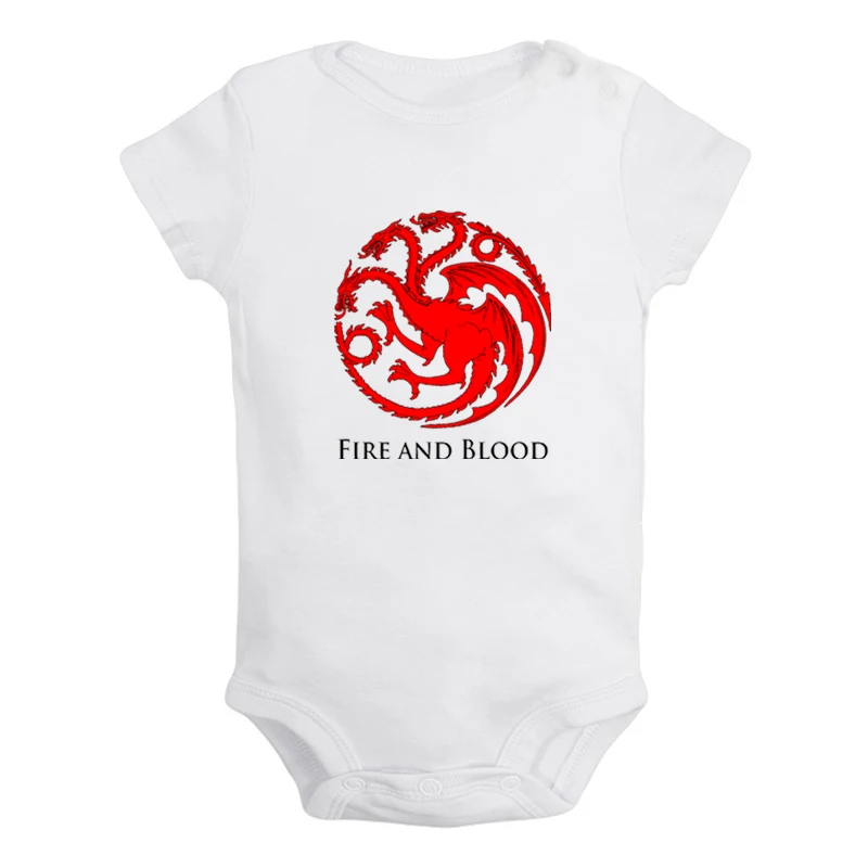 JaBaby2191WD Драконы Игра престолов Дом Таргариенов король десантный огонь и кровь комплекты одежды для новорожденного комбинезон младенческой Боди Одежда - Цвет: JaBaby2191WD
