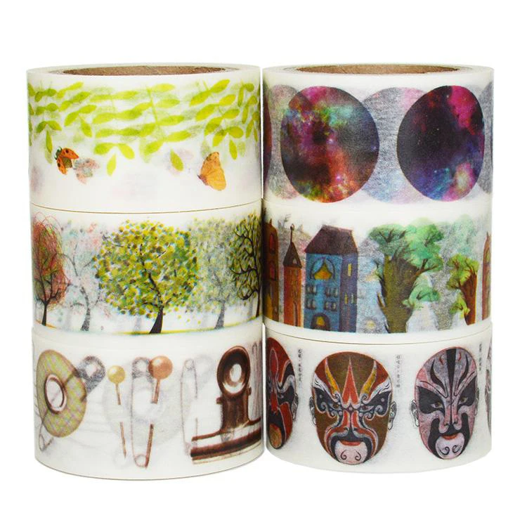 

1 Roll High Quality 25mmx7m Tree Leaves Star Pattern Japanese Washi Decorative Adhesive Tape DIY Masking Paper Tape Sticker