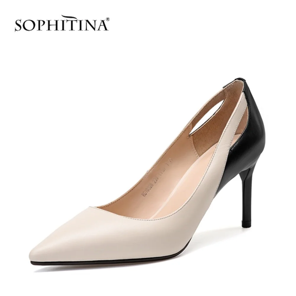 SOPHITINA/женские туфли лодочки из натуральной кожи классические офисные женские с