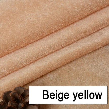 Beige yellow Бархатная ткань 100*160 см, полиэстер, спандекс, Telas, плюшевая ткань, цветная, сделай сам, ручная работа, шитье, лоскутное шитье, сценический занавес, скатерть - Цвет: Beige yellow
