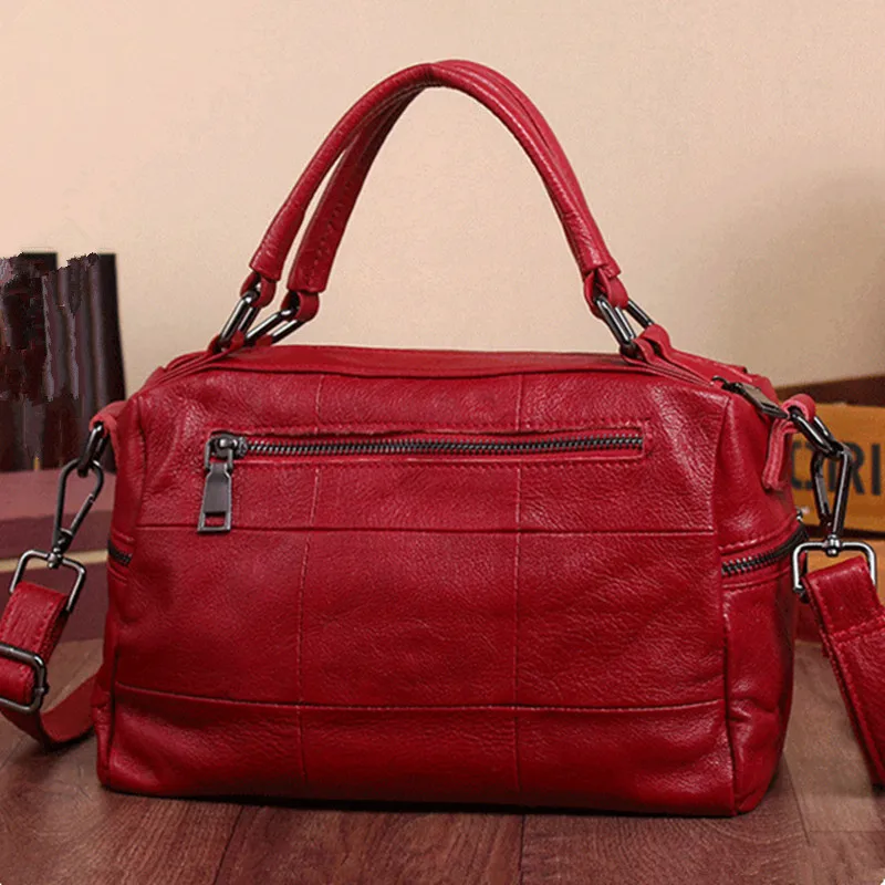 ICEV Brand new casual 100% genuine leather women handbag designer high quality boston tote bags pillow clutch messenger bag lady