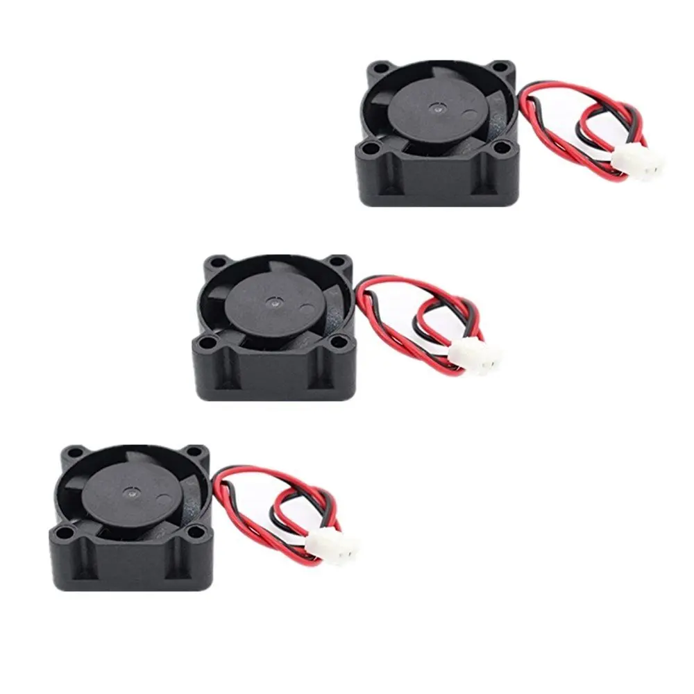 HOT-3pcs DC 12V 0.1A 2Pin 25mm x 25mm x 10mm мини Бесщеточный вентилятор охлаждения, черный