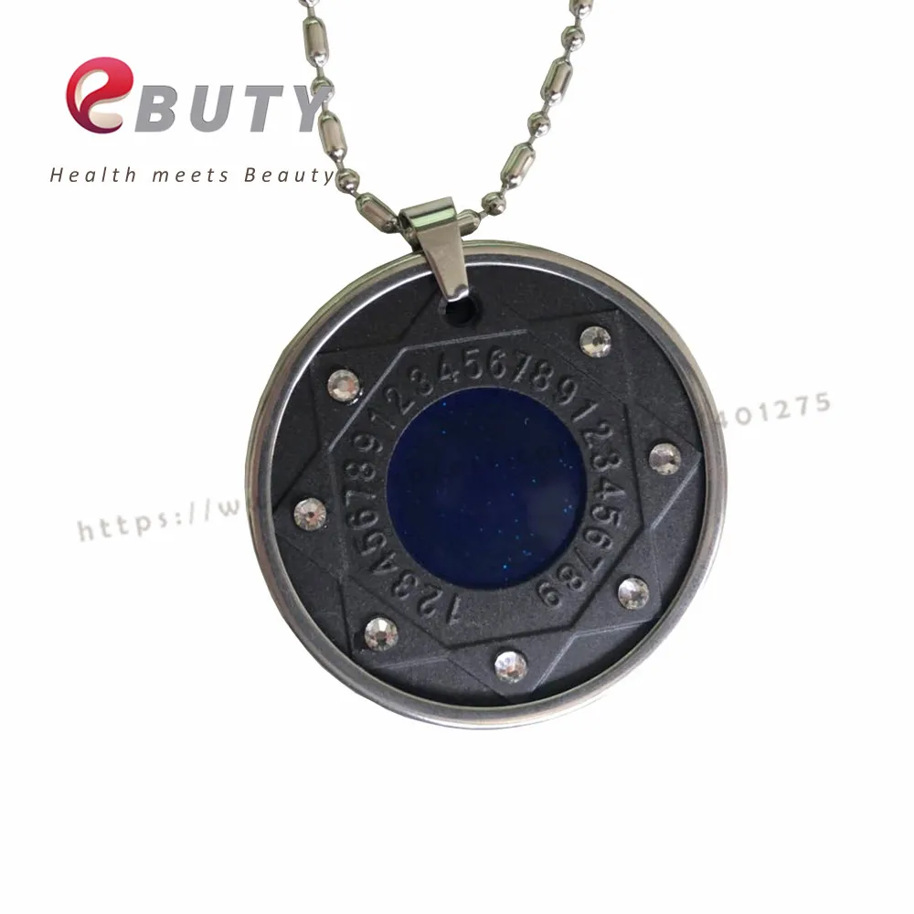 with steel circle EBUTY Lava кулон Quantum pendant Цифры Подвески ions с CZ кристаллом 3000CC здоровье Модные Ювелирные изделия Подвески с карточкой и коробкой - Окраска металла: with steel circle