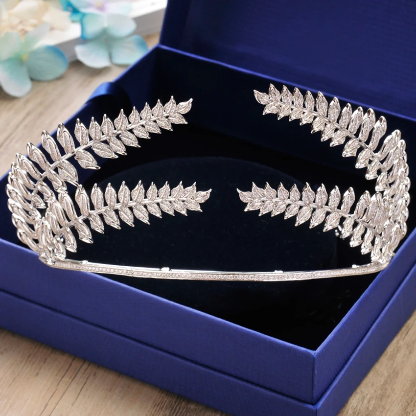 

Wedding Bridal Tiara Crown Clear Zircon Crystal Rhinestones Women Brides Diadem Pageant Party
