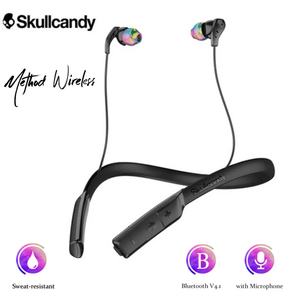 Skullcandy Спортивные Беспроводные bluetooth наушники водонепроницаемые шейные с