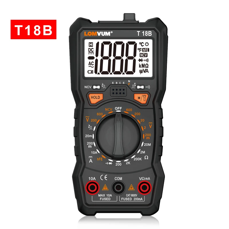 T18B LOMVUM Intelligent Multimeter 6000 Count Digital High-precision Automatic Multi-function Portable Anti-burn Digital Table - Цвет: T18B
