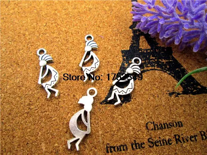 

100pcs Kokopelli Charms Kokopelli Pendants Antiqued Tibetan Silver 9 x 20 mm