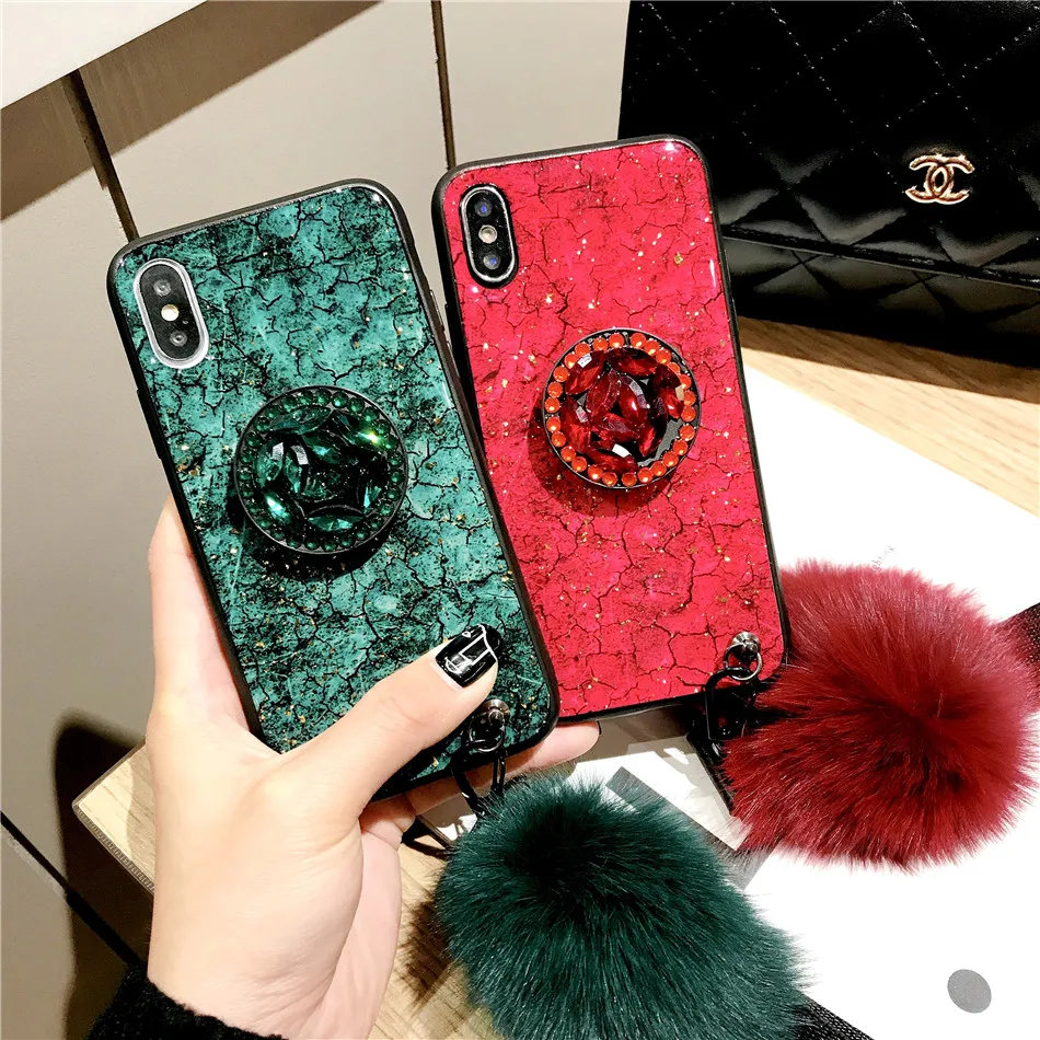 For Apple iPhone 7 Case Luxury Epoxy Fashion Diamond Cover for Xs Max XR 6 6s 8 Plus Hard Stand Phone Housing |