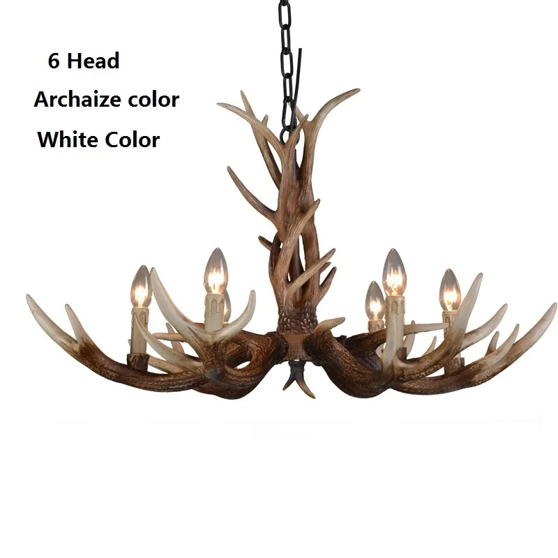6 головок скандинавские кантри рога люстра ретро смола оленя освещение Дворцовый