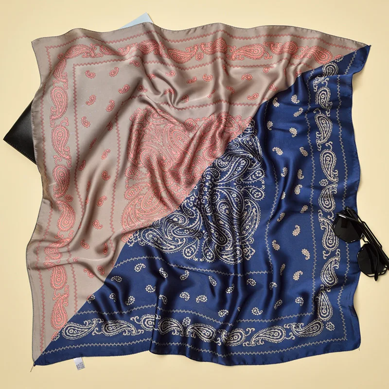 2018 Новый женский модный цветной контрастный атласный Шелковый галстук-Бандана с