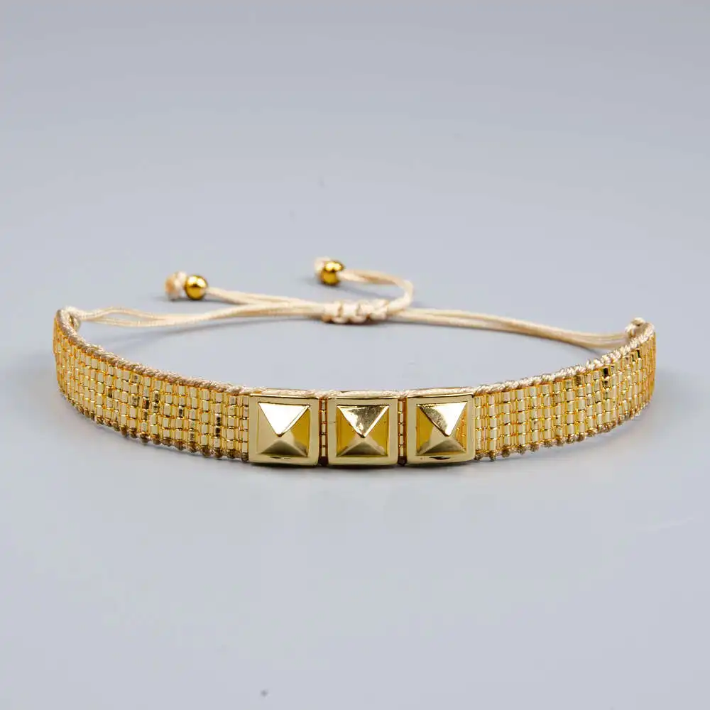MI-B180426C Pulseras Go2boho MIYUKI сглаза браслет ювелирные изделия Pulseras Mujer Moda Сердце Браслеты для женщин 4 мм золото нержавеющая сталь бусины ювелирные изделия DIY - Окраска металла: MI-B180426C Pulseras