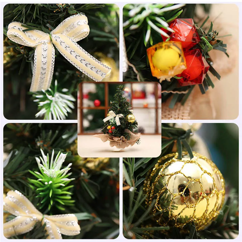 3 шт./лот золотой фиолетовый красный Мини искусственная Рождественская елка