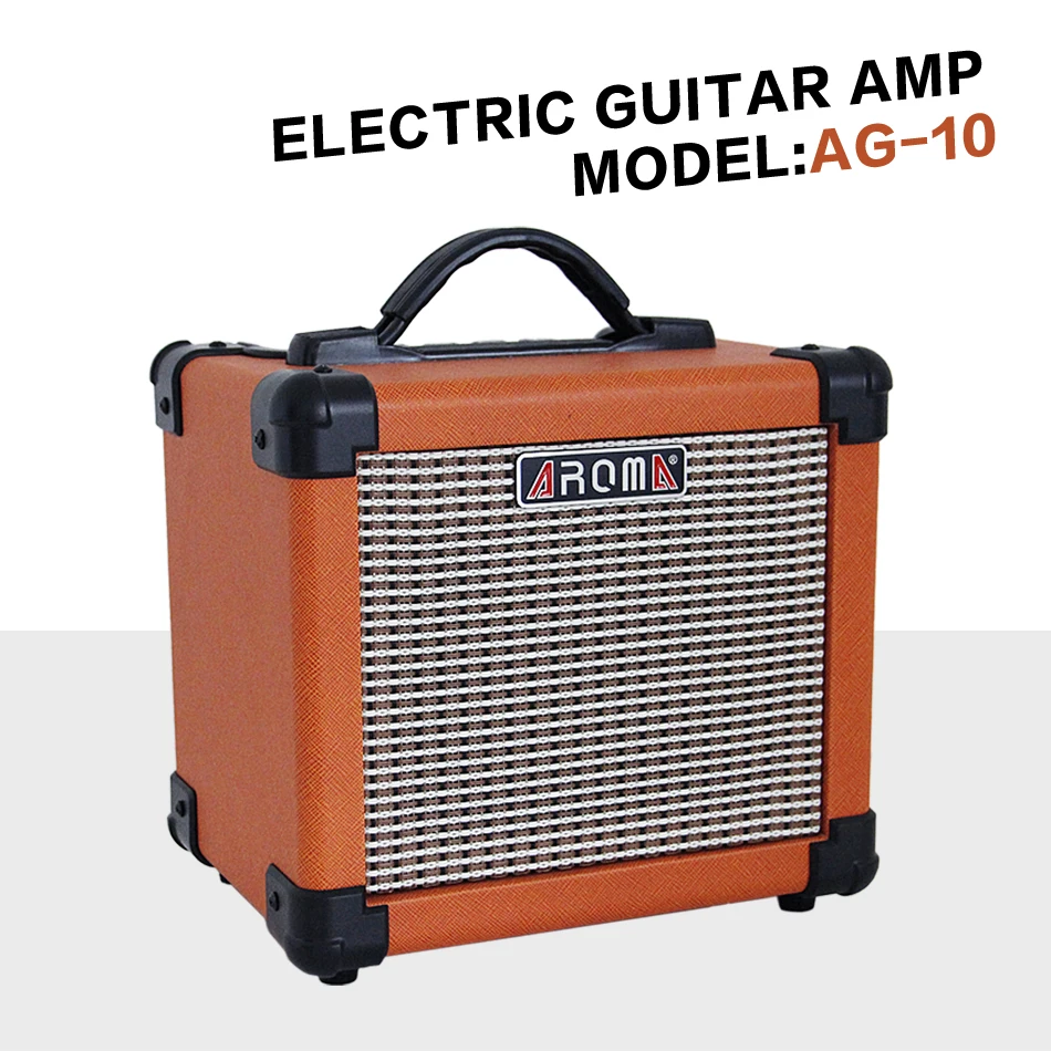 

Guitar AMP Aroma AG-10 Electric Amplifier Loudspeaker Box Audio Amplifer with Gauge Audio Cable