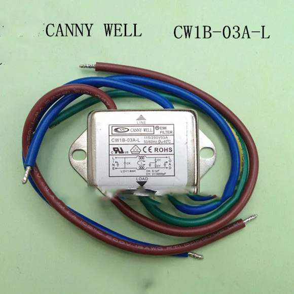 

CW1B-03A-L EMI power filter Belt line 110-250V 3A, with a line of power filter, small side Electrical Equipment