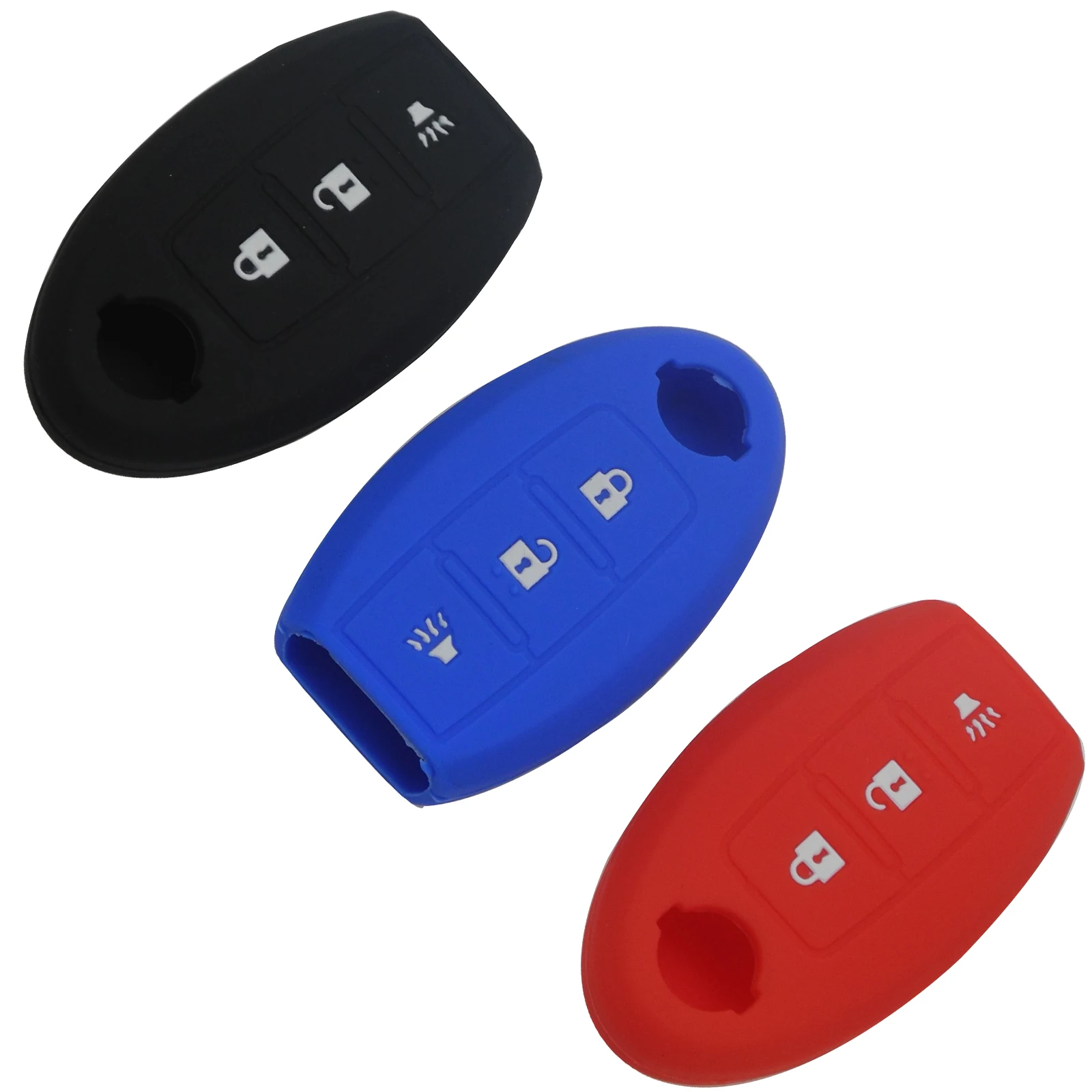 Jingyuqin 3 BTN Silicone Smart Key Cover For Nissan Sentra Juke Versagel Maxima Altima Teana Versa Sunny Sylphy Qashqai X Trail|Футляр для