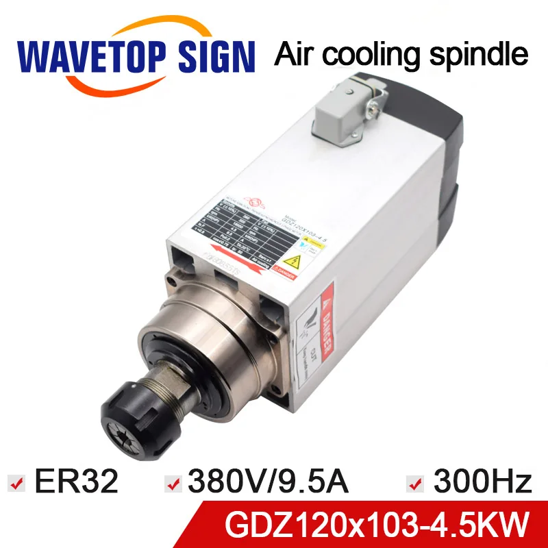 WaveTopSign воздушное охлаждение шпинделя 4.5kw GDZ120 * 103 4 5 ЧПУ 380 V 9.5A патрон гайка ER32|nut