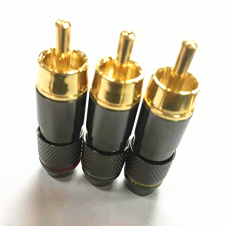 12PCS/24PCS Copper RCA Plug Gold Plated Audio Video Adapter Connectors Soldering | Электроника