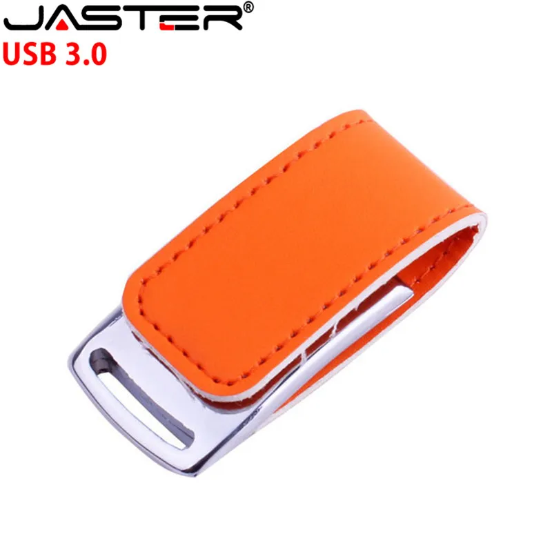 JASTER USB 3,0 логотип клиента металлический USB флэш-накопитель, кожа и металл брелок Мода creativo 4 ГБ/64 Гб карта памяти U диск