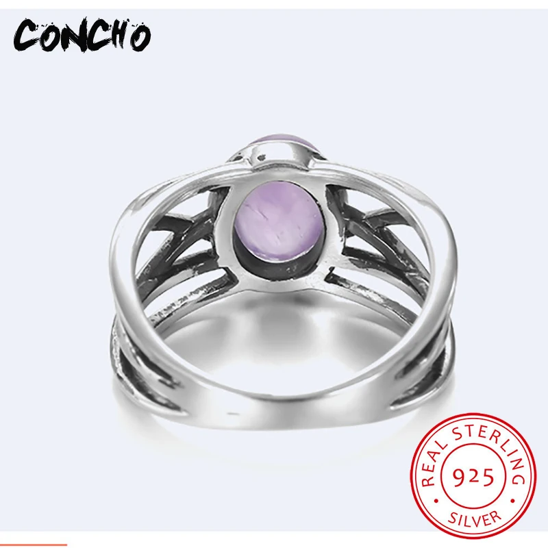2018 Rushed New Trendy Bands Amethyst Party Tension Setting Anel Feminino Concho Jewelry 925 Sterling Geometric Rings For Women | Украшения