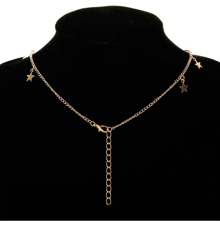 Мода Boho чокер золотого цвета цепь кисточкой чокер со звездой ожерелье для женщин ожерелье s& колье с подвесками Gargantilha Collier Femme