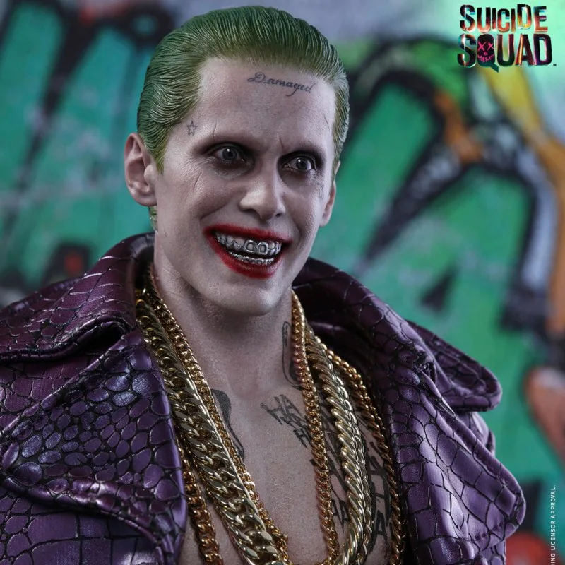 Отряд Самоубийц x Task Force клоун мужской фиолетовый кожаный костюм Косплэй Джаред