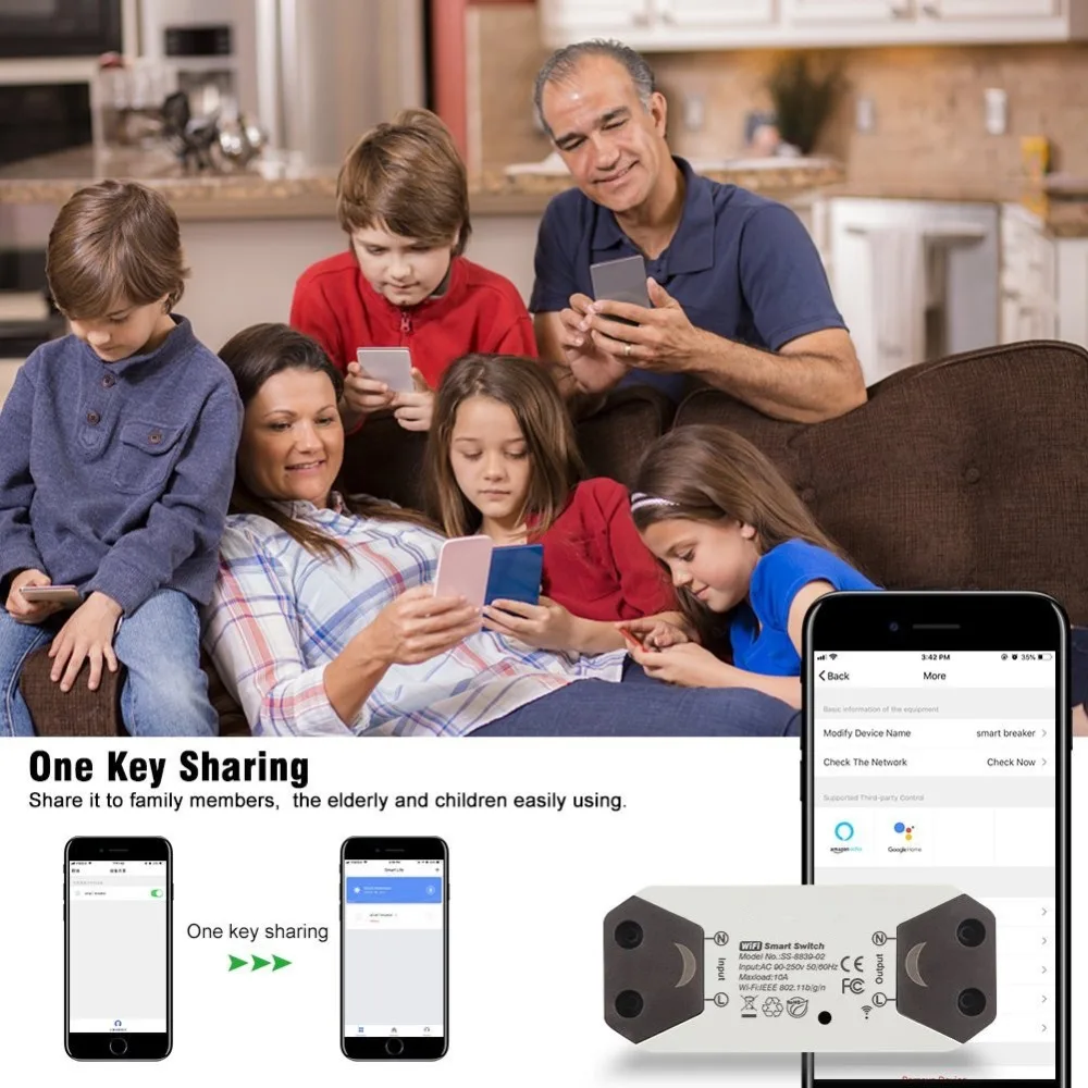 Tuya Smart Life беспроводной WIFI базовый DIY пульт дистанционного управления выключатель