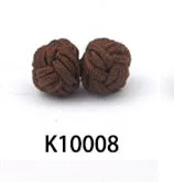 K10008 10 пар/Лот Новые запонки Шелковый узелок высококлассные мужские классические двойная веревка шар узел форма запонки ручной работы шелковые Узлы запонки - Окраска металла: K10008