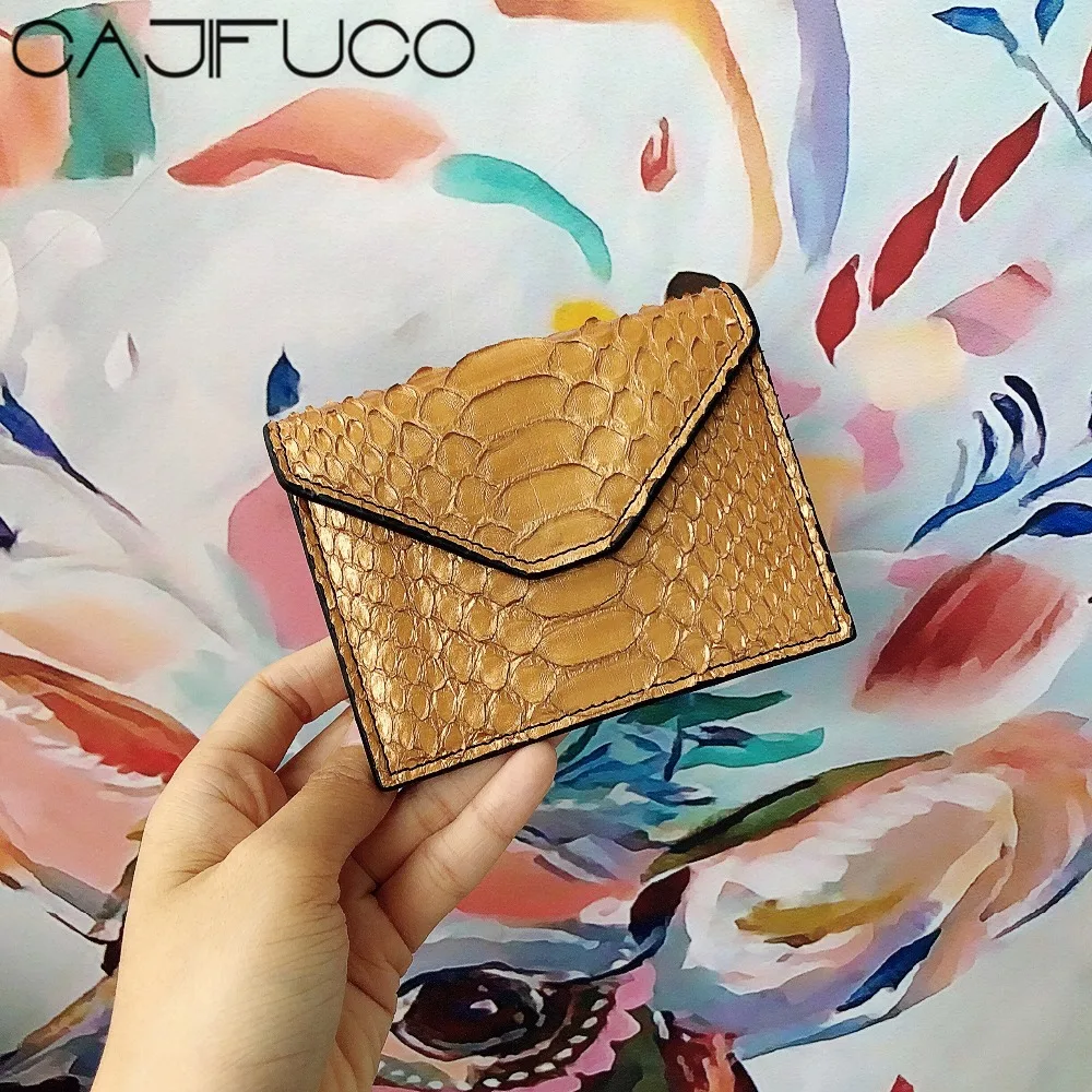Кошельки для монет CAJIFUCO из натуральной кожи питона|Держатели карт и пропусков| |