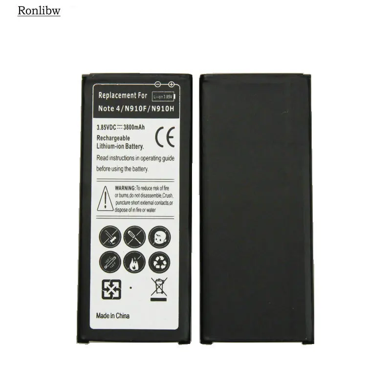 Ronlibw 2 шт. EB BN910BBE запасная батарея + зарядное устройство для Samsung Galaxy Note 4 Note4 N910H N910A