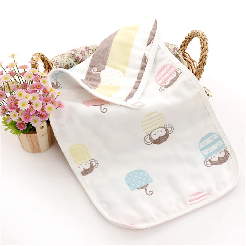 Детское полотенце из чистого хлопка 6 слоев мультяшной марли жаккардовая ткань