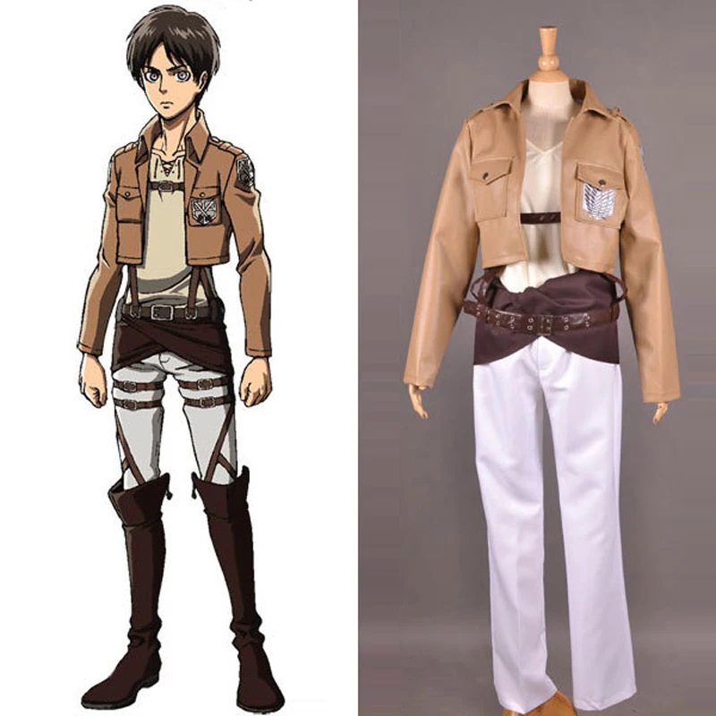 

Anime Attack on Titan Shingeki no Kyojin Training Corps Eren Jaeger Cosplay Costume Survey Corps Jacket Coat Custom Size