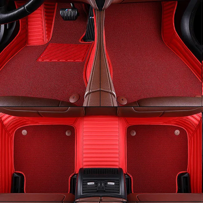 red 02 Автомобильный напольный коврик, подходит для jaguar xf xj F-PACE XJL F-TYPE XK XFL XEL, автомобильный нескользящий коврик, автомобильные аксессуары, водонепроницаемый стиль - Название цвета: red 02