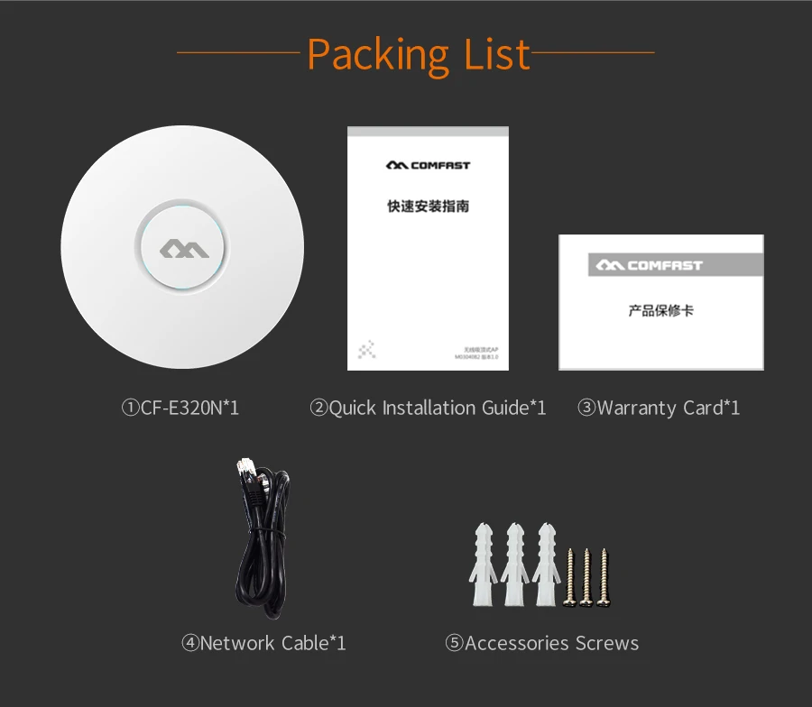 

300Mbps 2.4G Indoor Home/Business AP Router WiFi Signal Hotspot Amplifier Repeater Long Range Wireless with 48V PoE Access Point