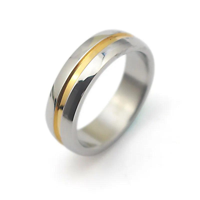 Обручальные кольца унисекс простые золотистые из нержавеющей стали 2 цвета