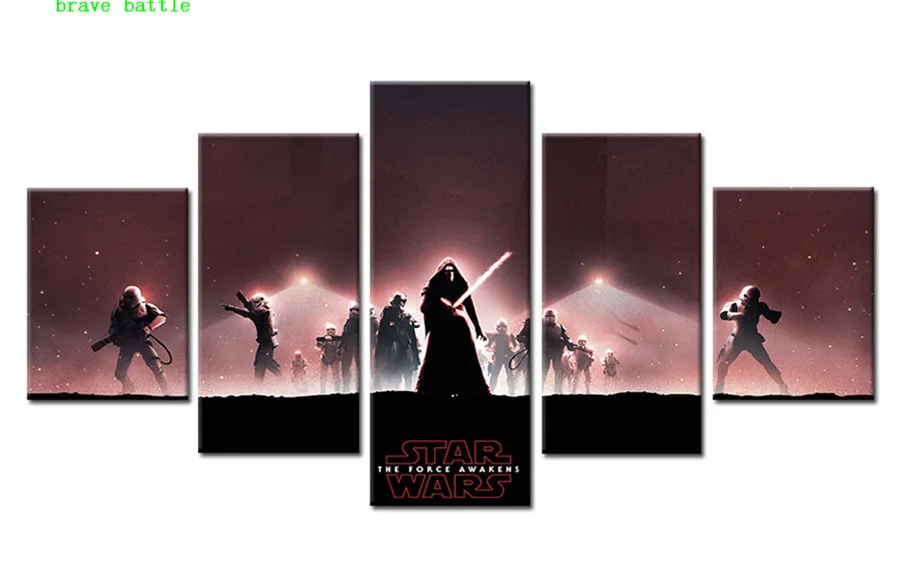Звездные войны The Force Awakens Kylo Ren 5 шт. напечатанная Картина на холсте гостиная